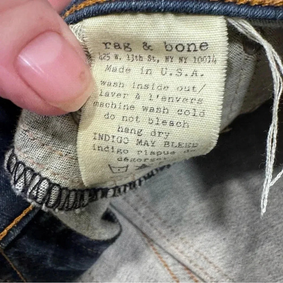 Rag & Bone Womens Skinny Blue Jeans Size 25 - Picture 7 of 10